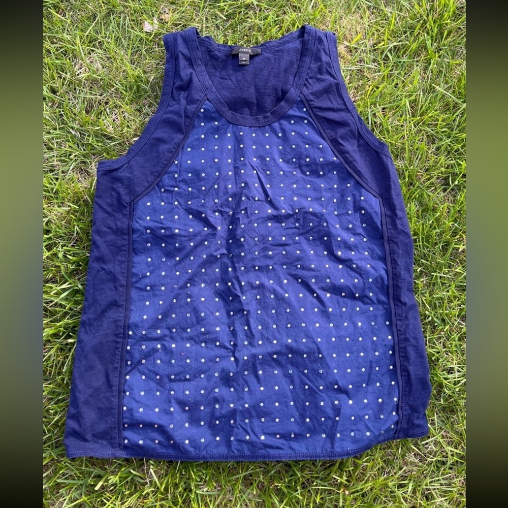 J. Crew Navy Tank top with Rhinestones